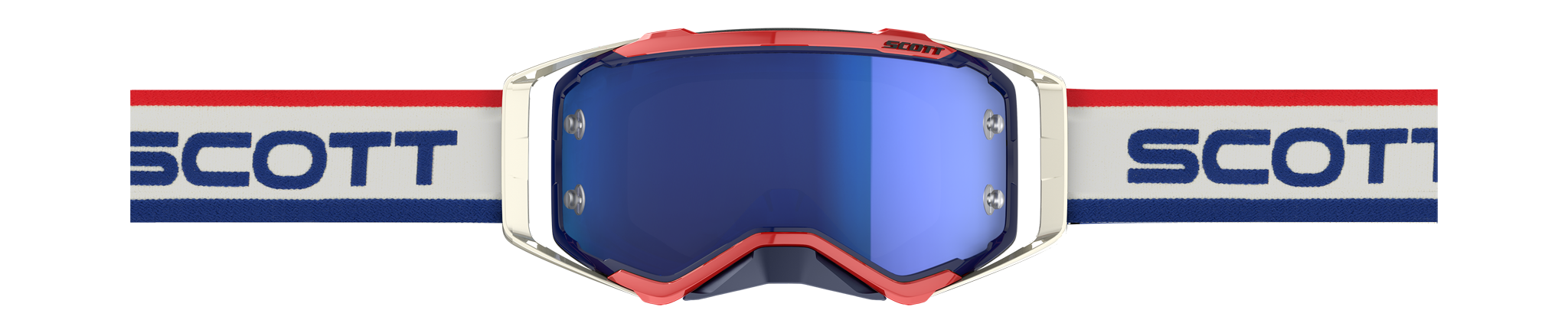 Scott Crossbril Prospect Retro - Wit / Blauw - Spiegel Electric Blauw Lens