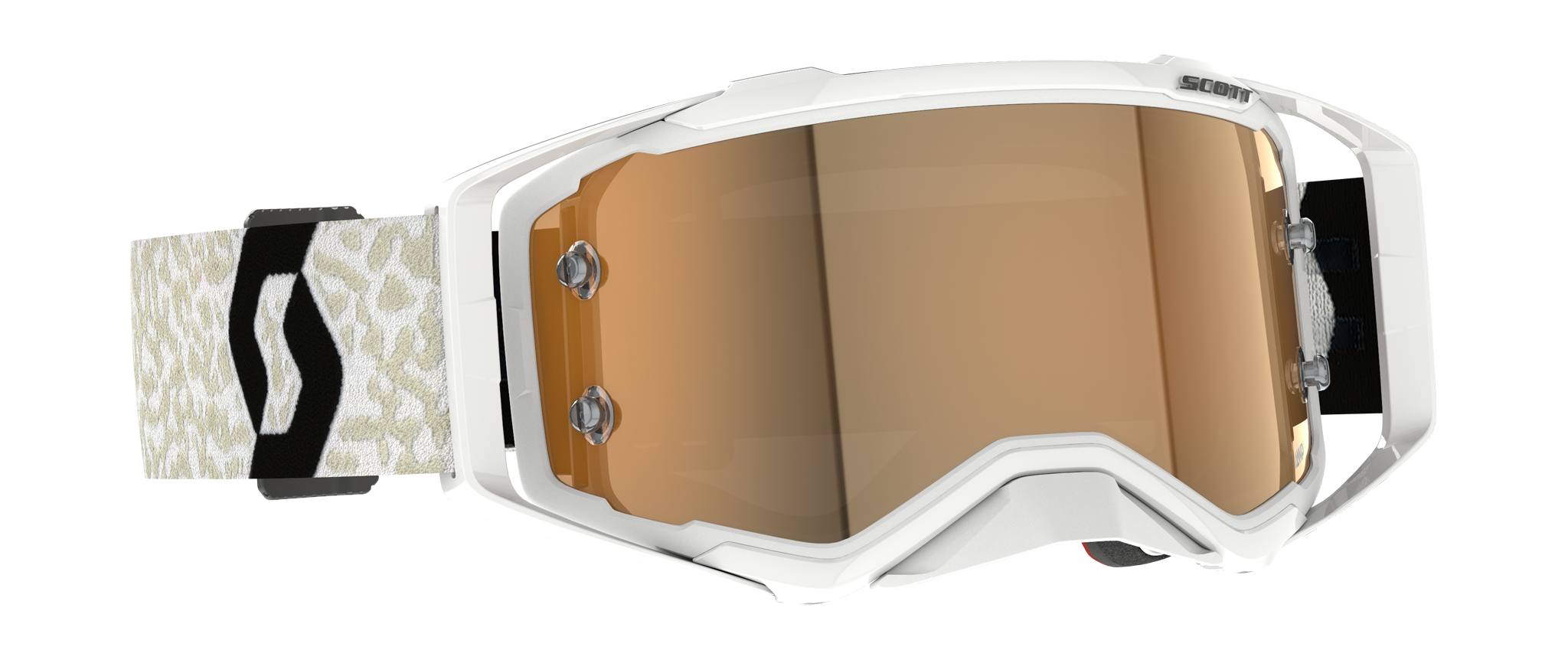 Scott Crossbril Prospect - Wit / Zwart - Amplifier Spiegel Goud Lens