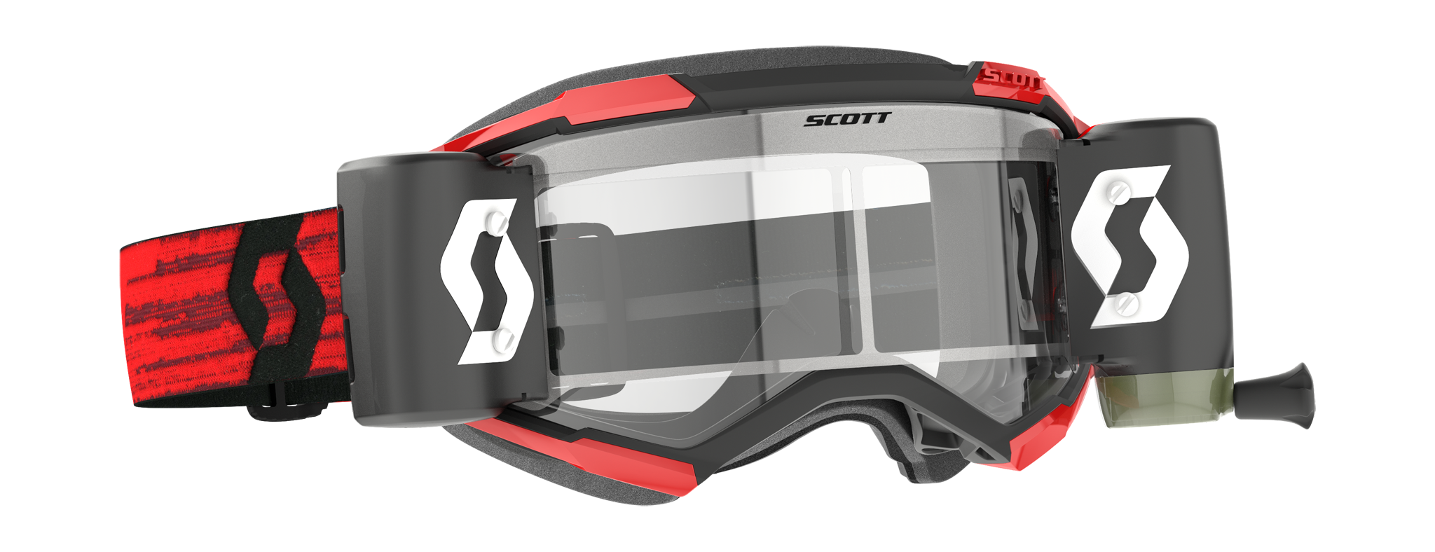 Scott Crossbril Roll-Off Fury WFS - Donker Rood - Clear Lens