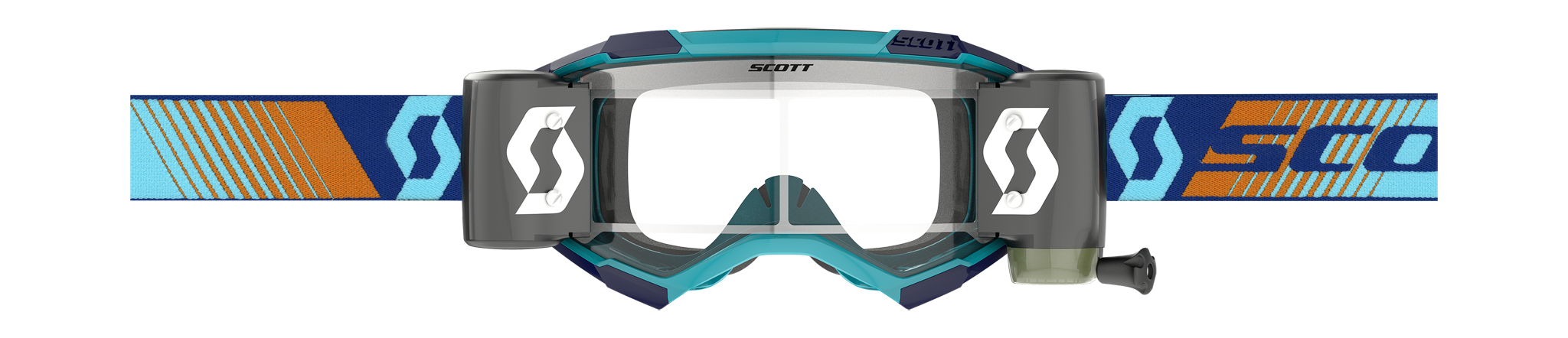 Scott Crossbril Roll-Off Fury WFS - Royal Blauw / Oranje - Clear Lens