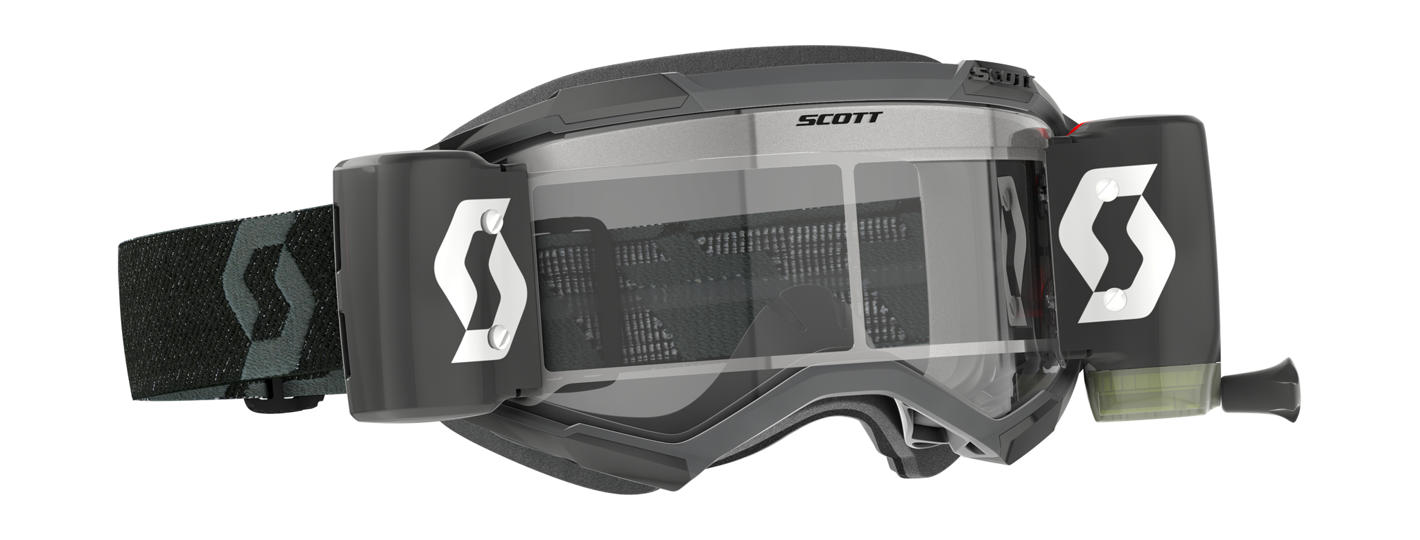 Scott Crossbril Roll-Off Fury WFS - Zwart - Clear Lens