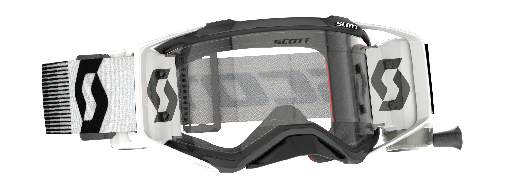 Scott Crossbril Roll-Off Prospect WFS Premium - Zwart / Wit - Clear Lens
