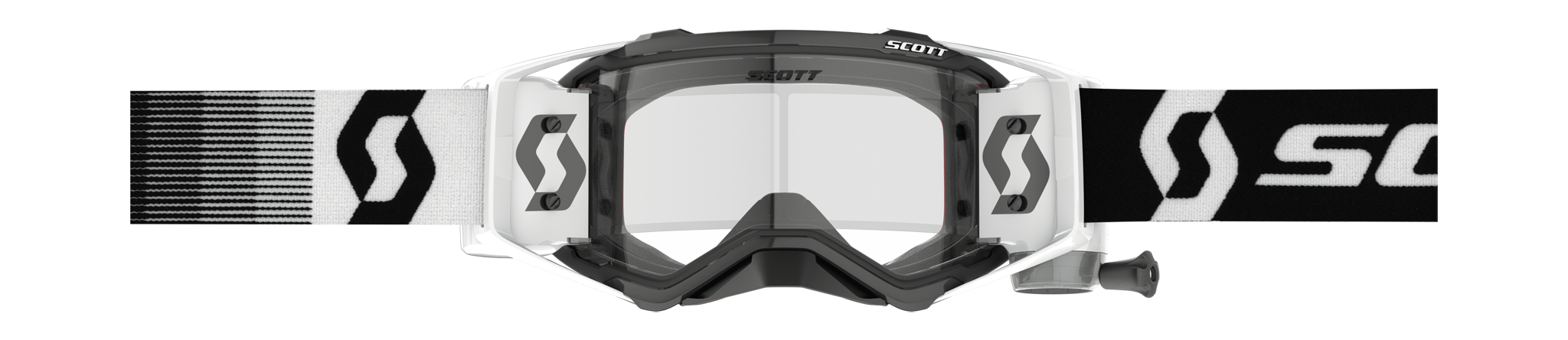 Scott Crossbril Roll-Off Prospect WFS Premium - Zwart / Wit - Clear Lens