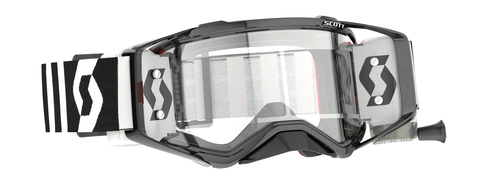Scott Crossbril Roll-Off Prospect WFS Racing - Zwart / Wit - Clear Lens