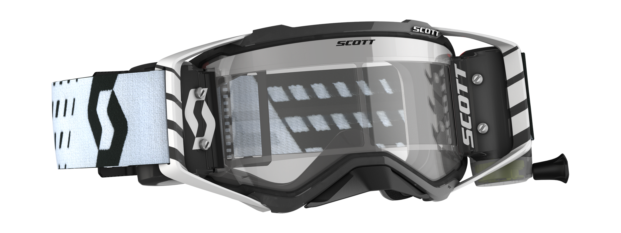Scott Crossbril Roll-Off Prospect WFS - Zwart / Wit - Clear Lens