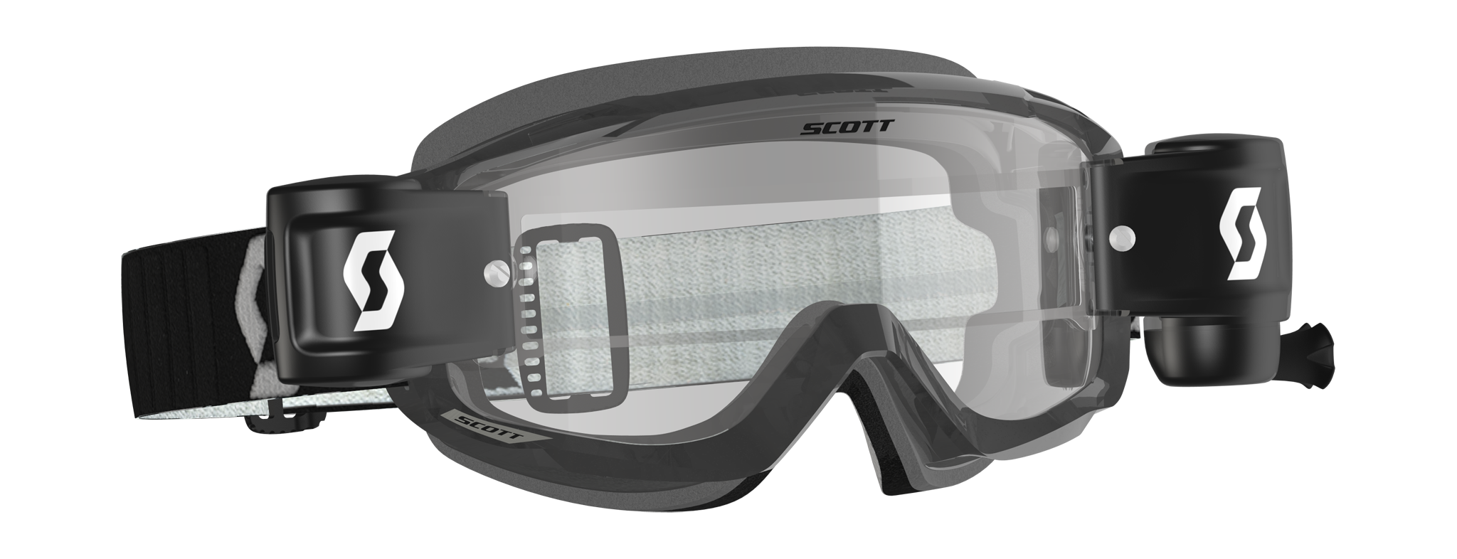 Scott Crossbril Roll-Off Split OTG WFS - Zwart / Grijs - Clear Lens