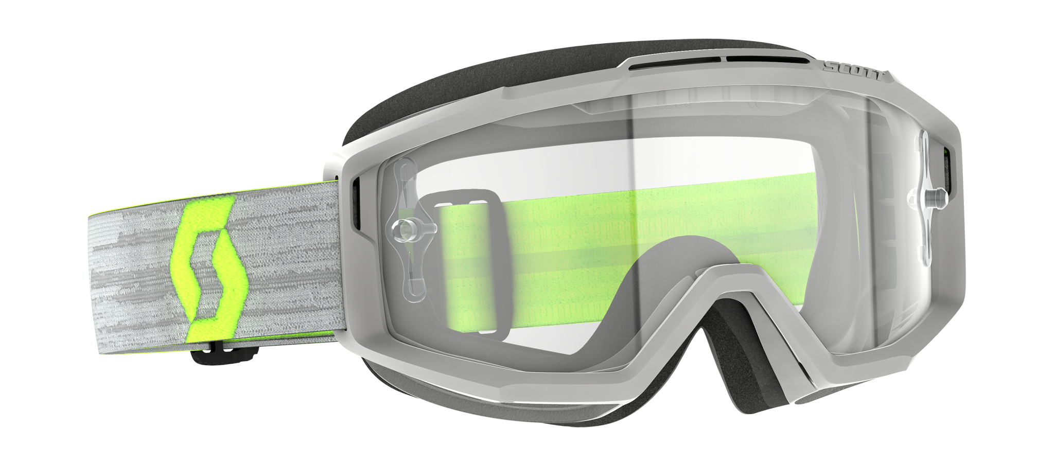 Scott Crossbril Split OTG - Grijs / Geel - Clear Lens