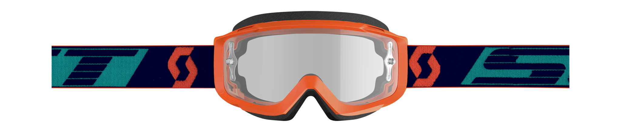 Scott Crossbril Split OTG - Oranje / Blauw - Clear Lens