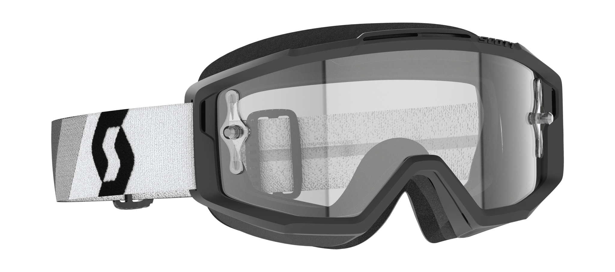 Scott Crossbril Split OTG Premium - Zwart / Wit - Clear Lens