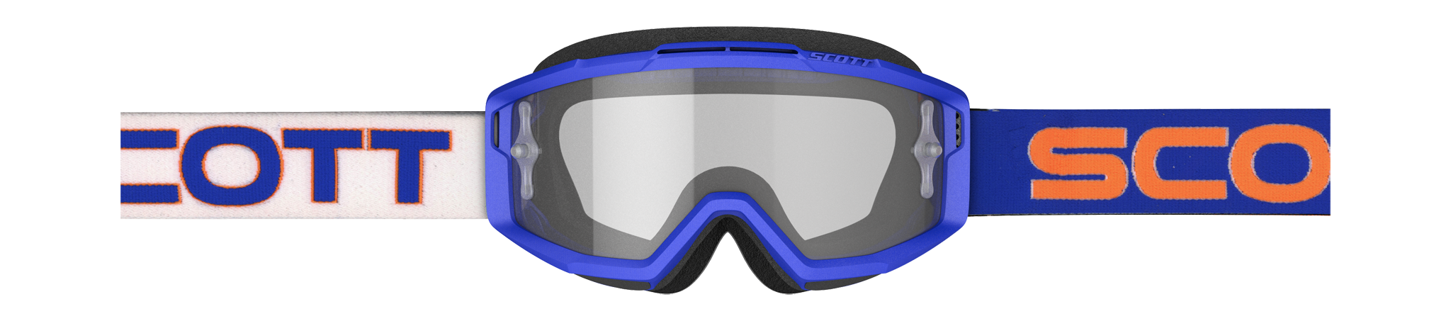 Scott Crossbril Split OTG - Wit / Blauw - Clear Lens