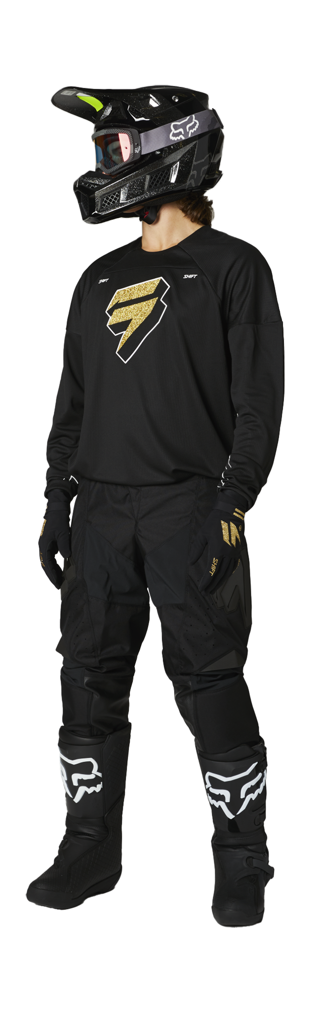 Shift Crosskleding WHIT3 Label Flak - Zwart / Goud