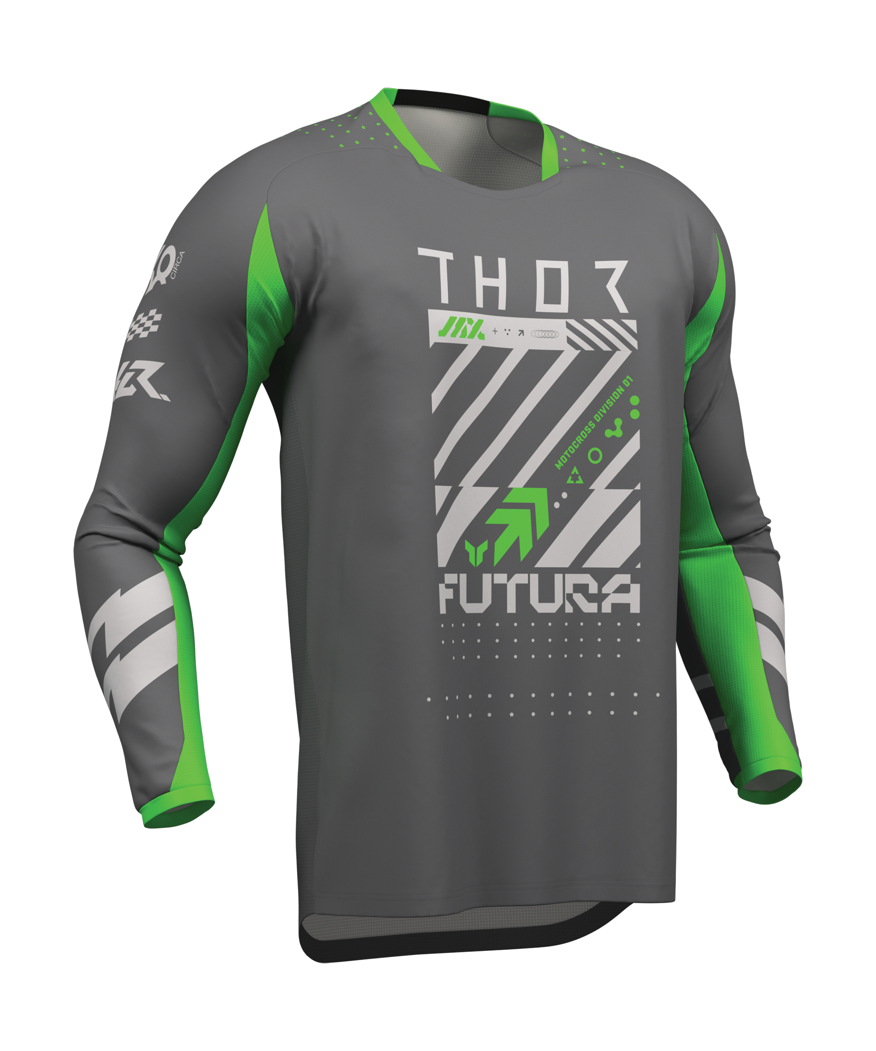 Thor Crosskleding 2026 Launchmode Futura - Charcoal / Groen