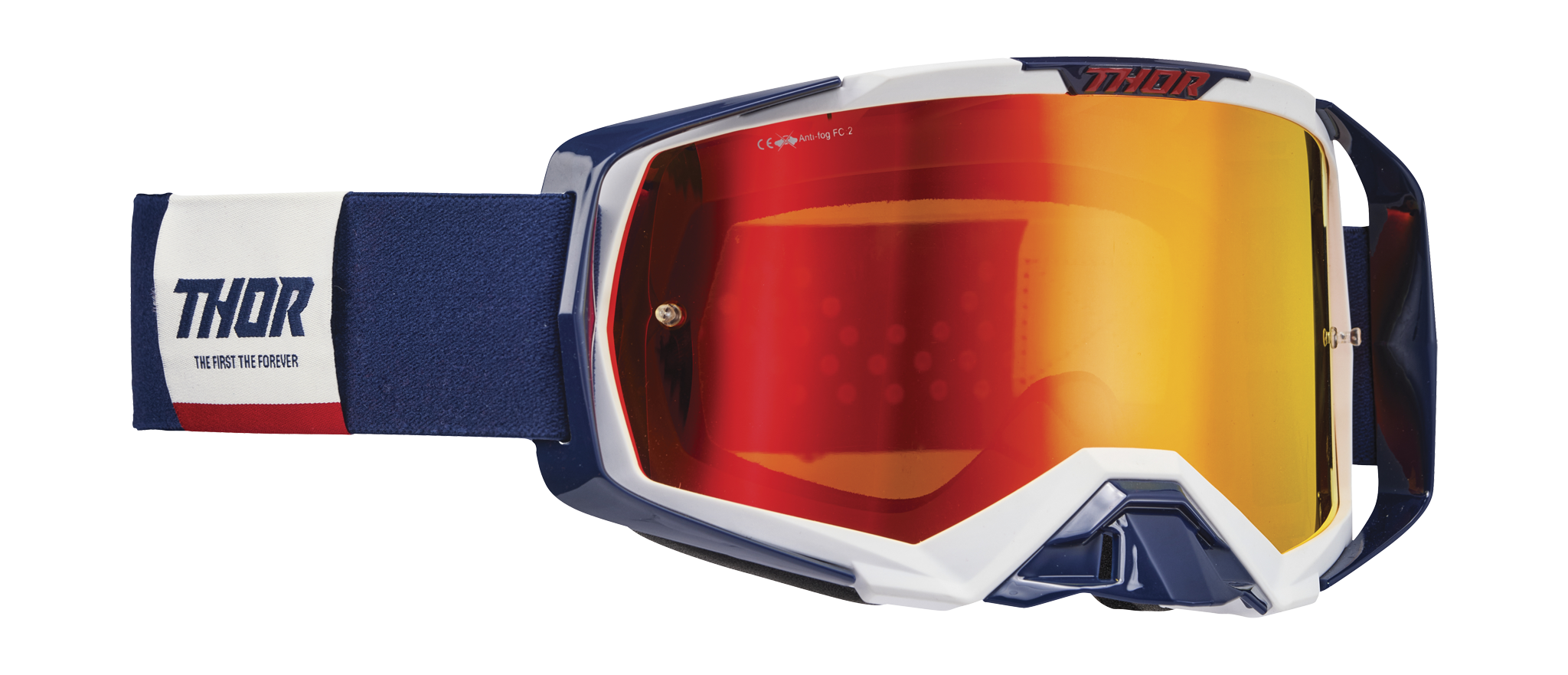 Thor Crossbril Activate - Navy / Wit - Spiegel Rood Iridium Lens