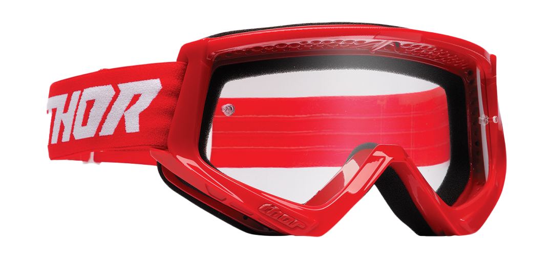 Thor Crossbril Combat Racer - Rood / Wit - Clear Lens