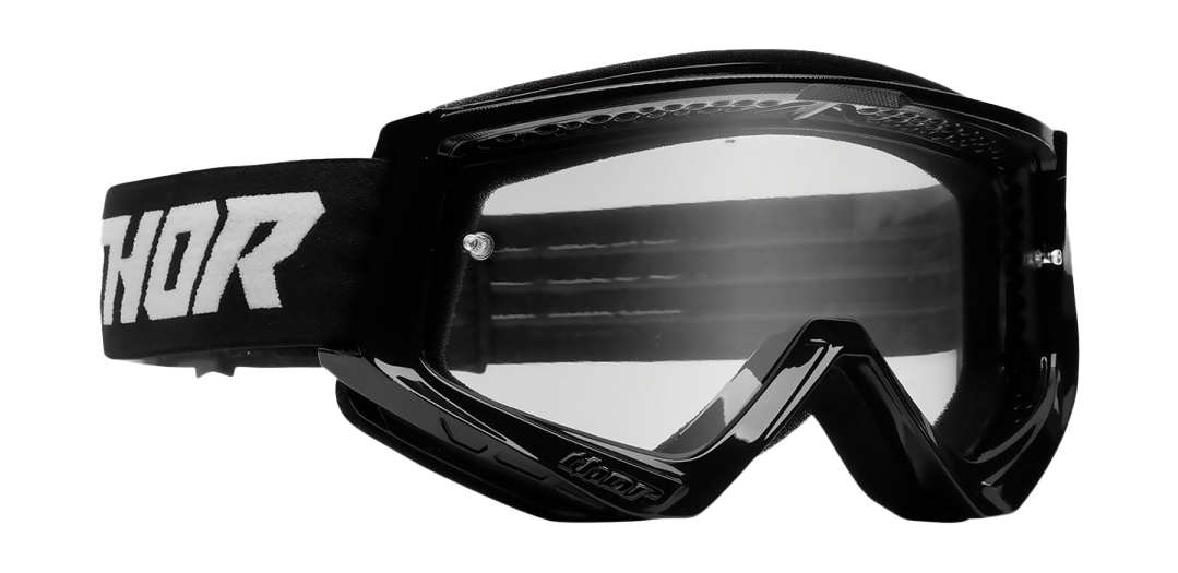Thor Crossbril Combat Racer - Zwart / Wit - Clear Lens