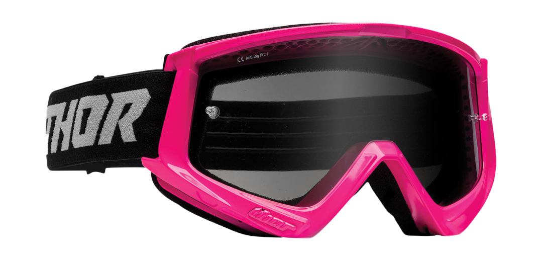 Thor Crossbril Combat Sand Racer - Flo Roze / Grijs - Smoke Lens