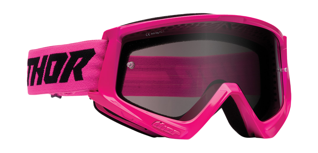 Thor Crossbril Combat Sand Racer - Flo Roze / Zwart - Smoke Lens