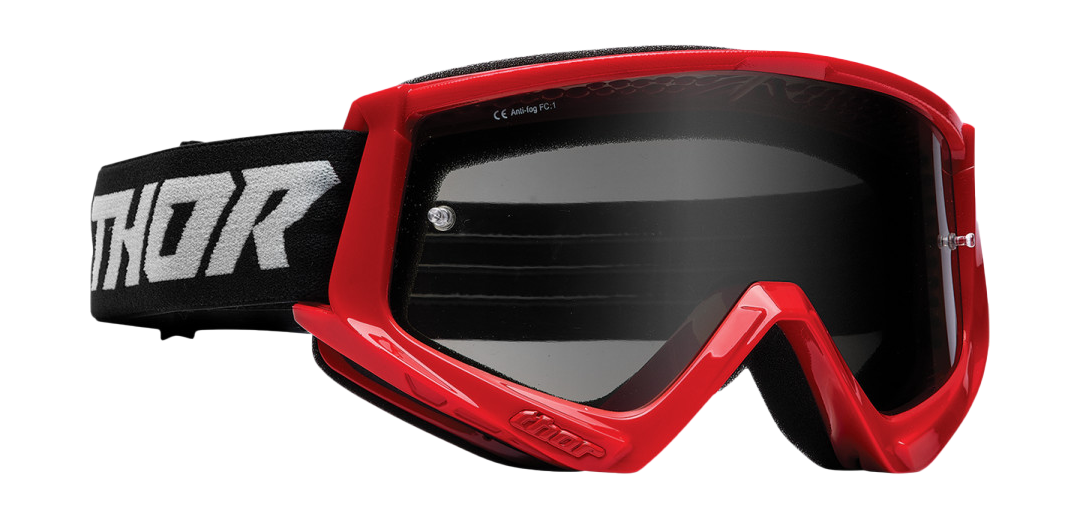 Thor Crossbril Combat Sand Racer - Rood / Grijs - Smoke Lens