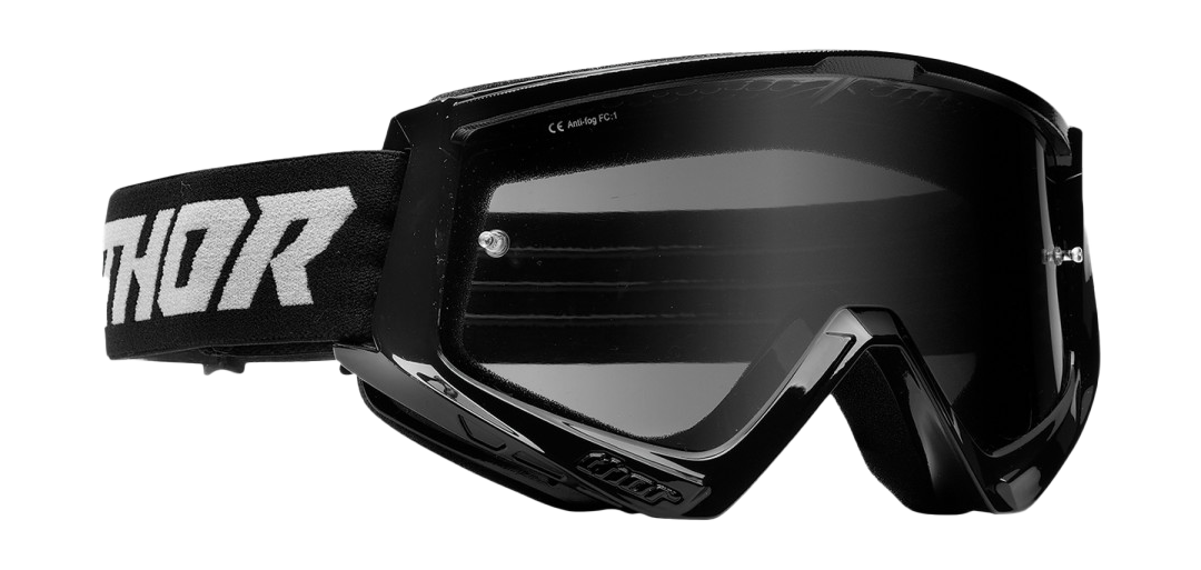 Thor Crossbril Combat Sand Racer - Zwart / Grijs - Smoke Lens