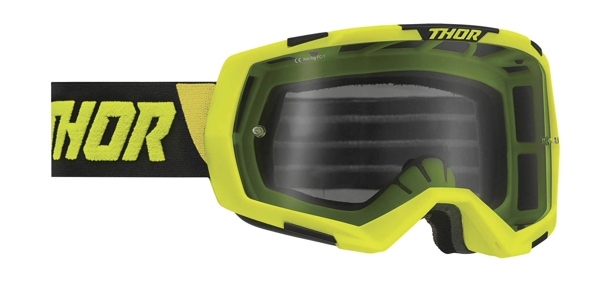 Thor Crossbril Regiment - Lime / Zwart - Smoke Lens