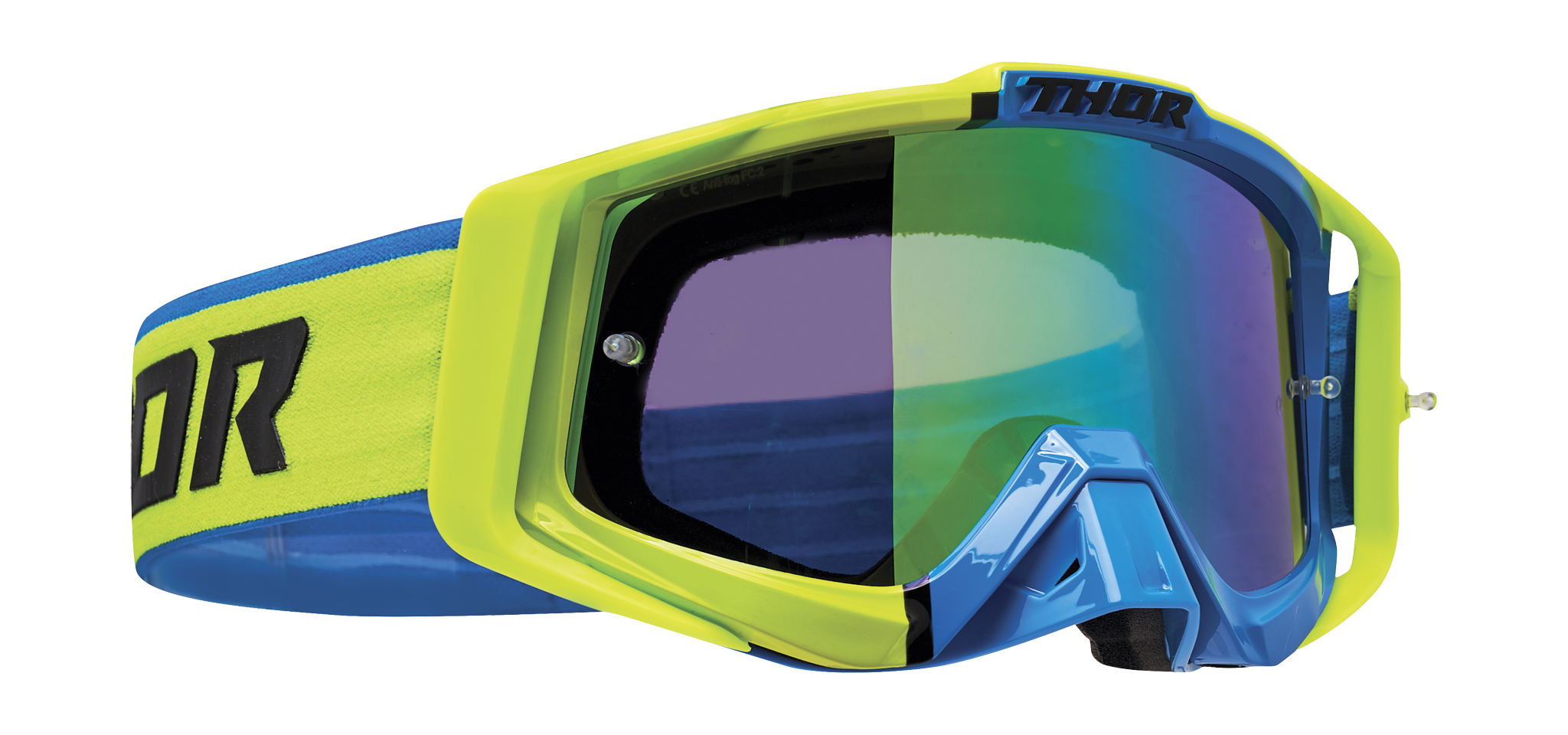 Thor Crossbril Sniper Pro Divide - Lime / Blauw - Blauw Lens