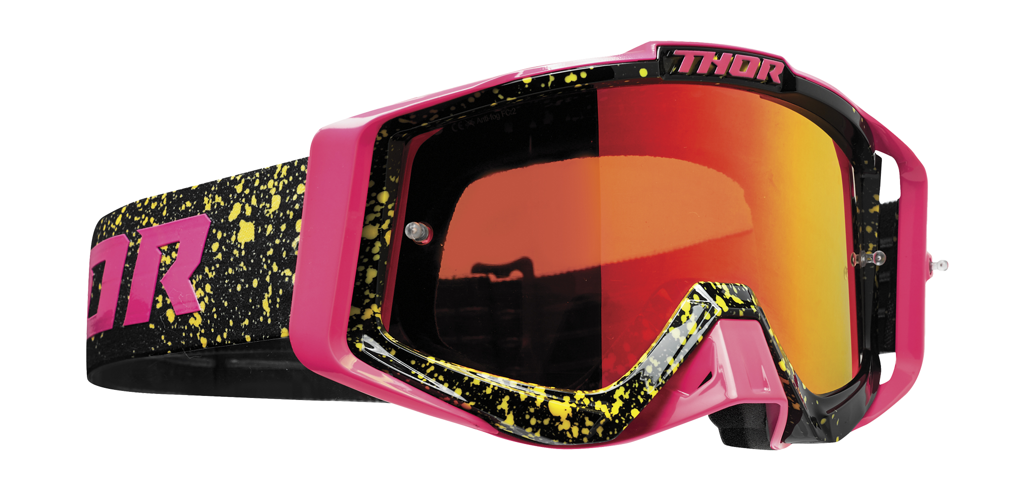 Thor Crossbril Sniper Pro Splatte - Flo Roze / Zwart - Oranje Iridium Lens