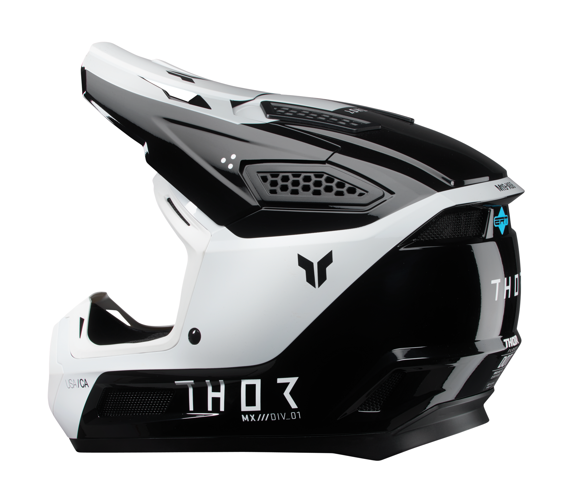 Thor Crosshelm Fleet Storm - Zwart / Wit