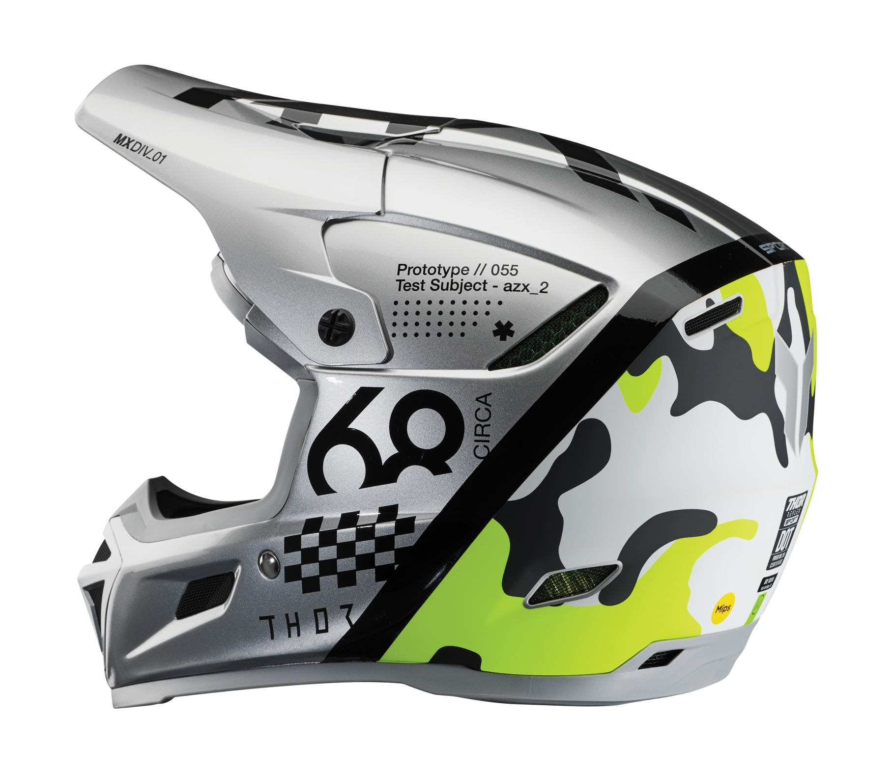 Thor Crosshelm Reflex Sport Riot - Grijs / Acid