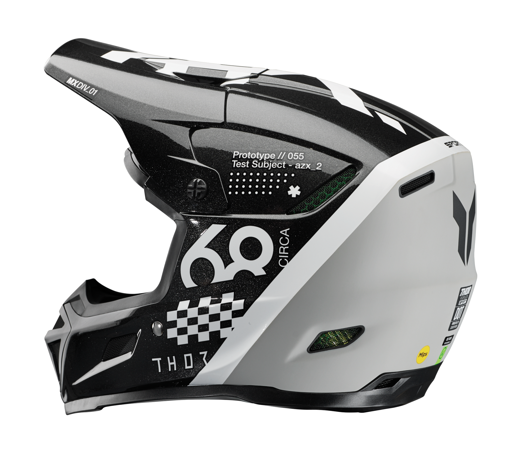 Thor Crosshelm Reflex Sport Riot - Zwart / Wit