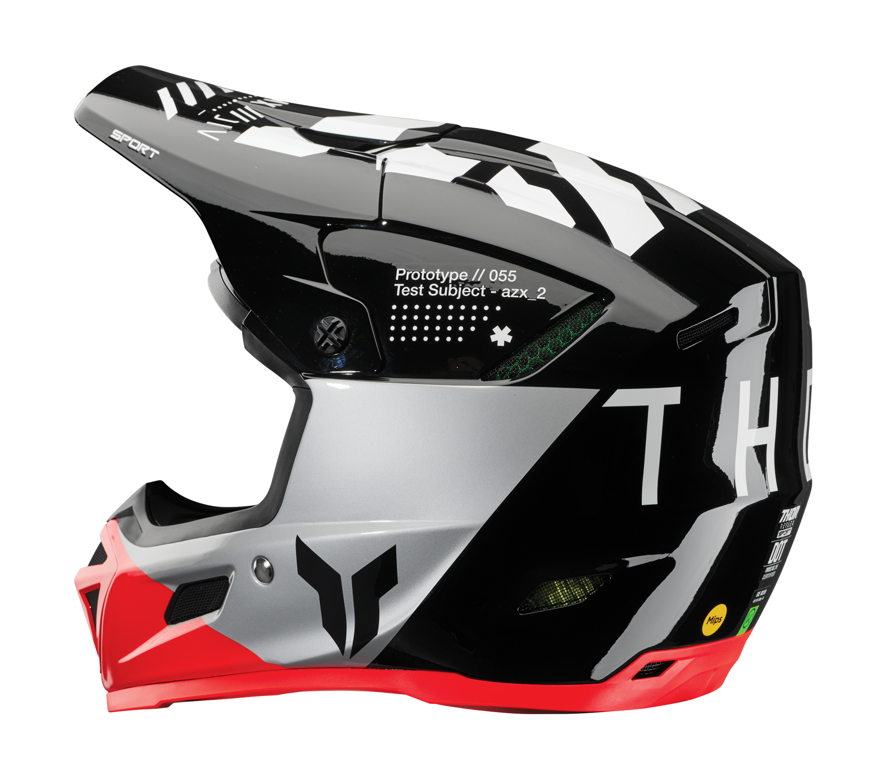 Thor Crosshelm Reflex Sport Strike - Zwart / Rood