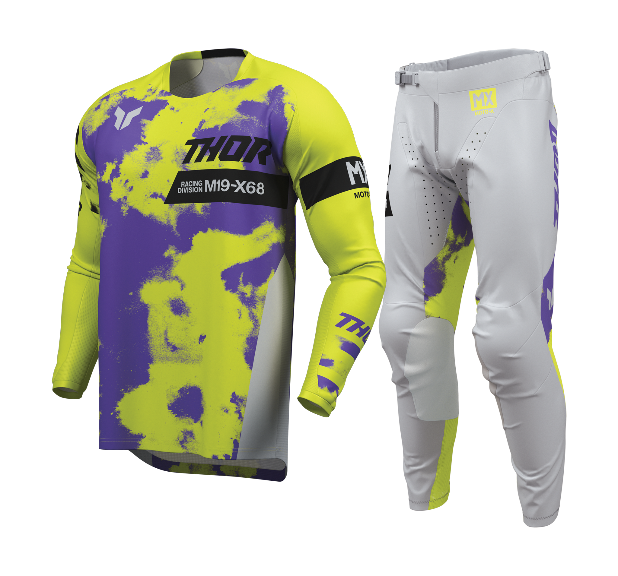 Thor Crosskleding 2026 Launchmode Bleach - Grijs / Acid