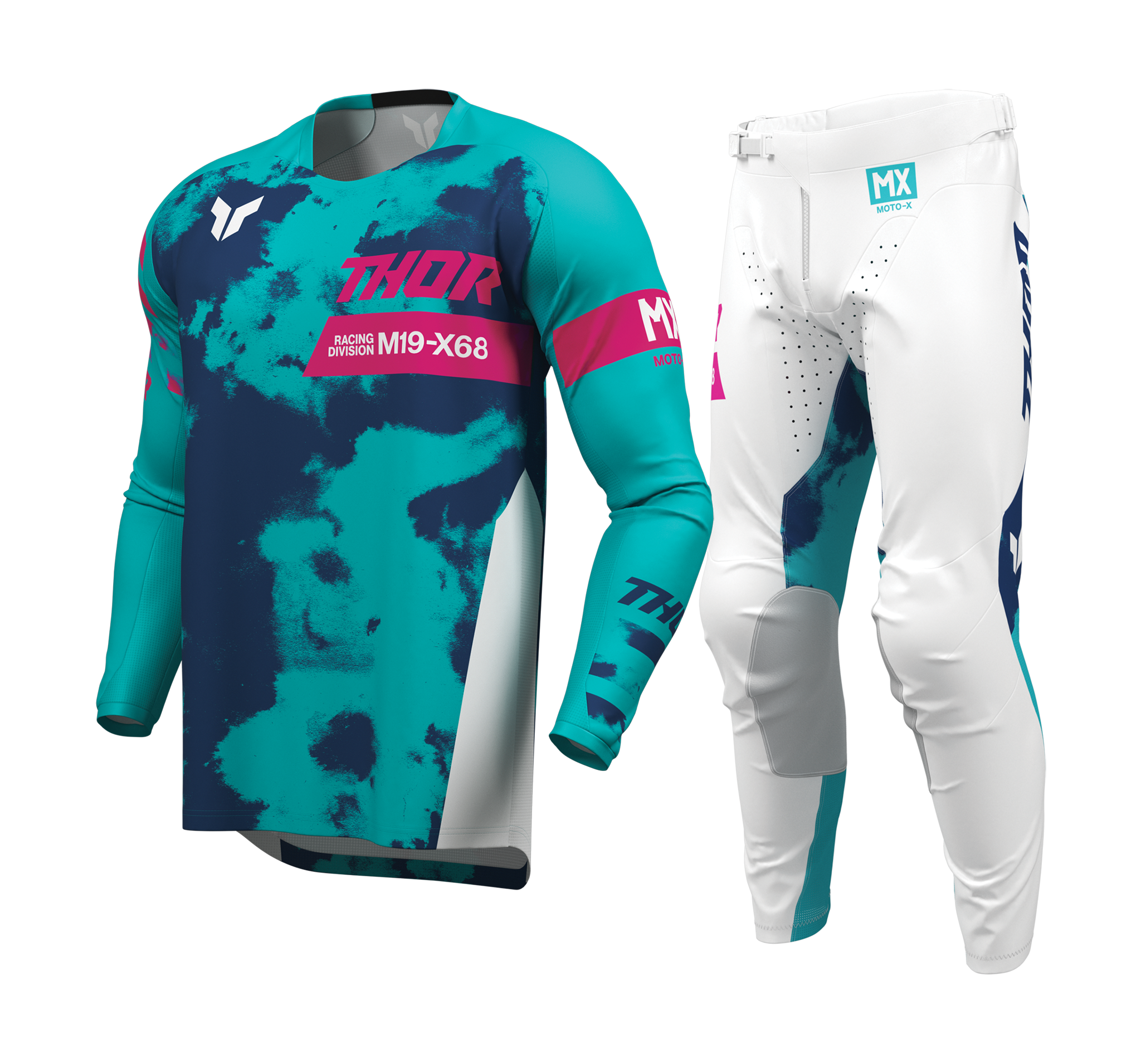Thor Crosskleding 2026 Launchmode Bleach - Wit / Aqua