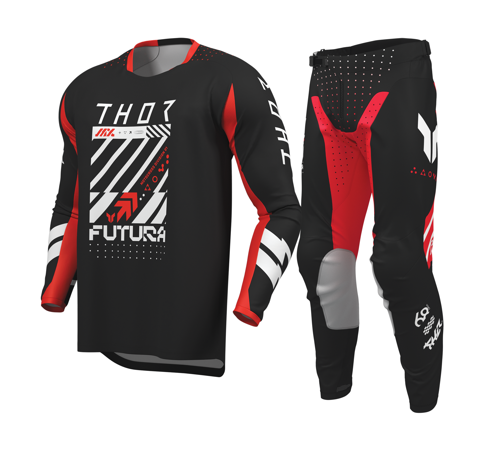 Thor Crosskleding 2026 Launchmode Futura - Zwart / Rood