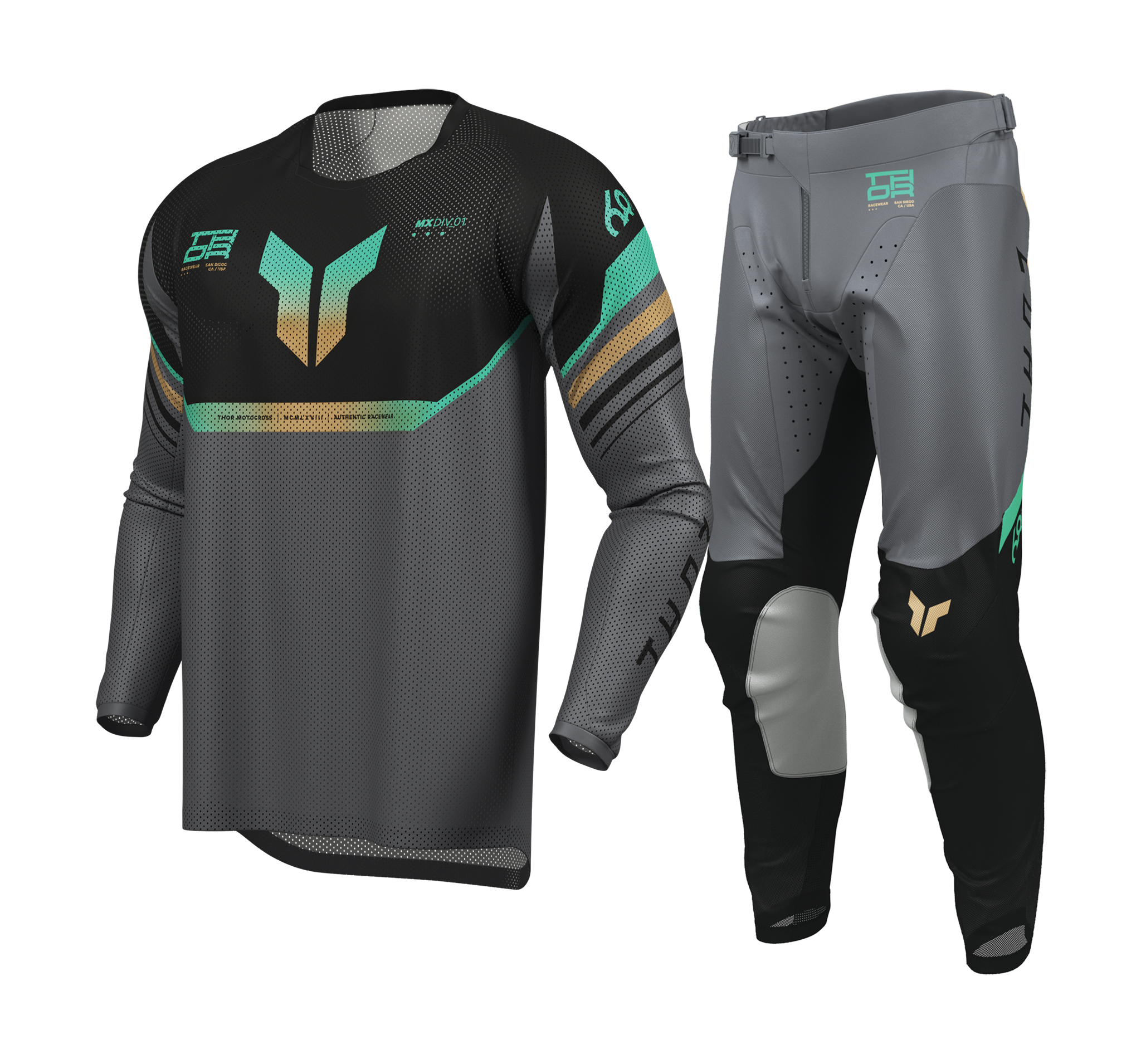 Thor Crosskleding 2026 Launchmode Vented Raptor - Zwart / Charcoal