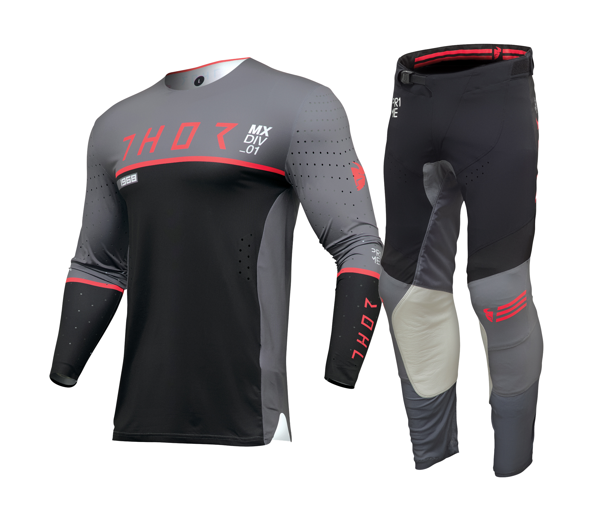 Thor Crosskleding Prime Ace - Charcoal / Zwart