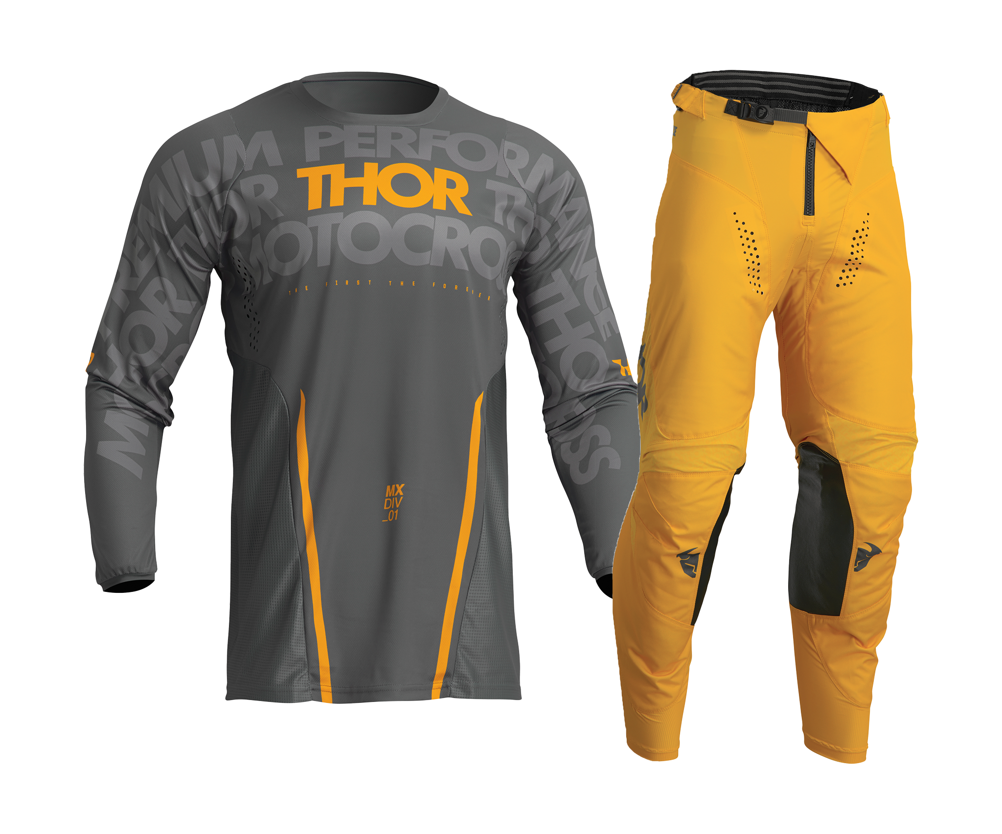 Thor Crosskleding Pulse Mono - Grijs / Geel
