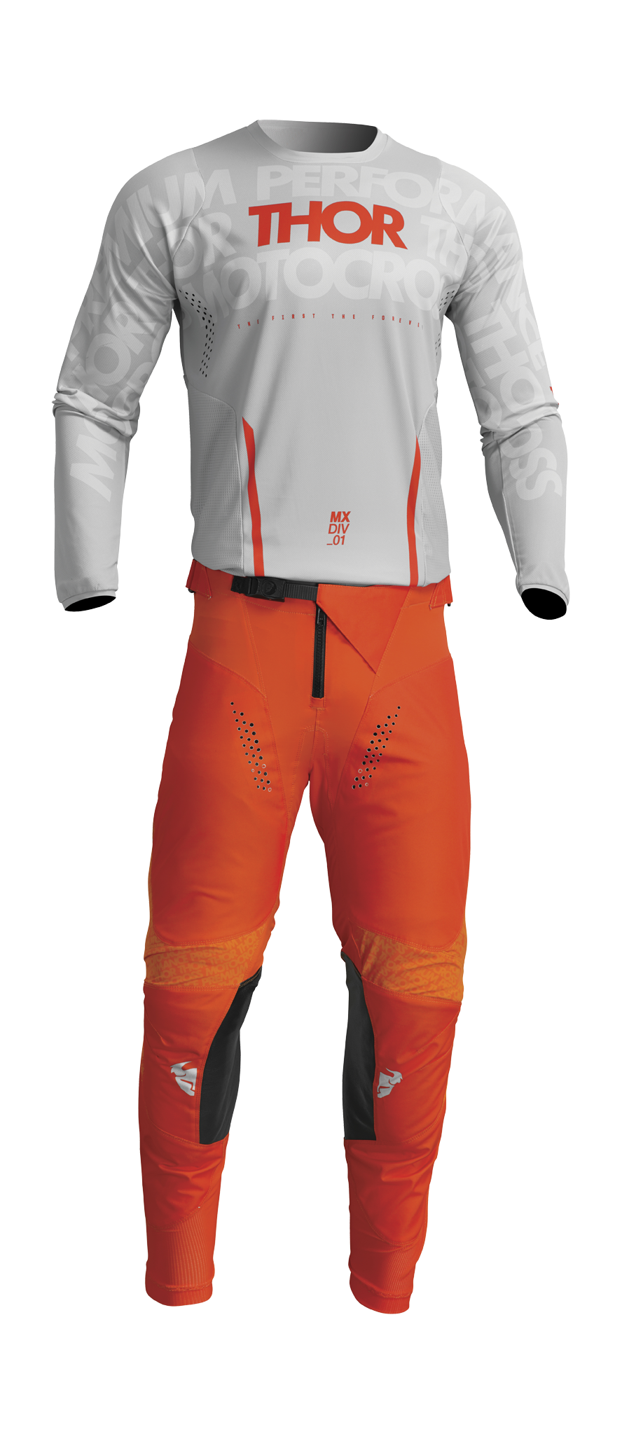 Thor Crosskleding Pulse Mono - Licht Grijs / Oranje
