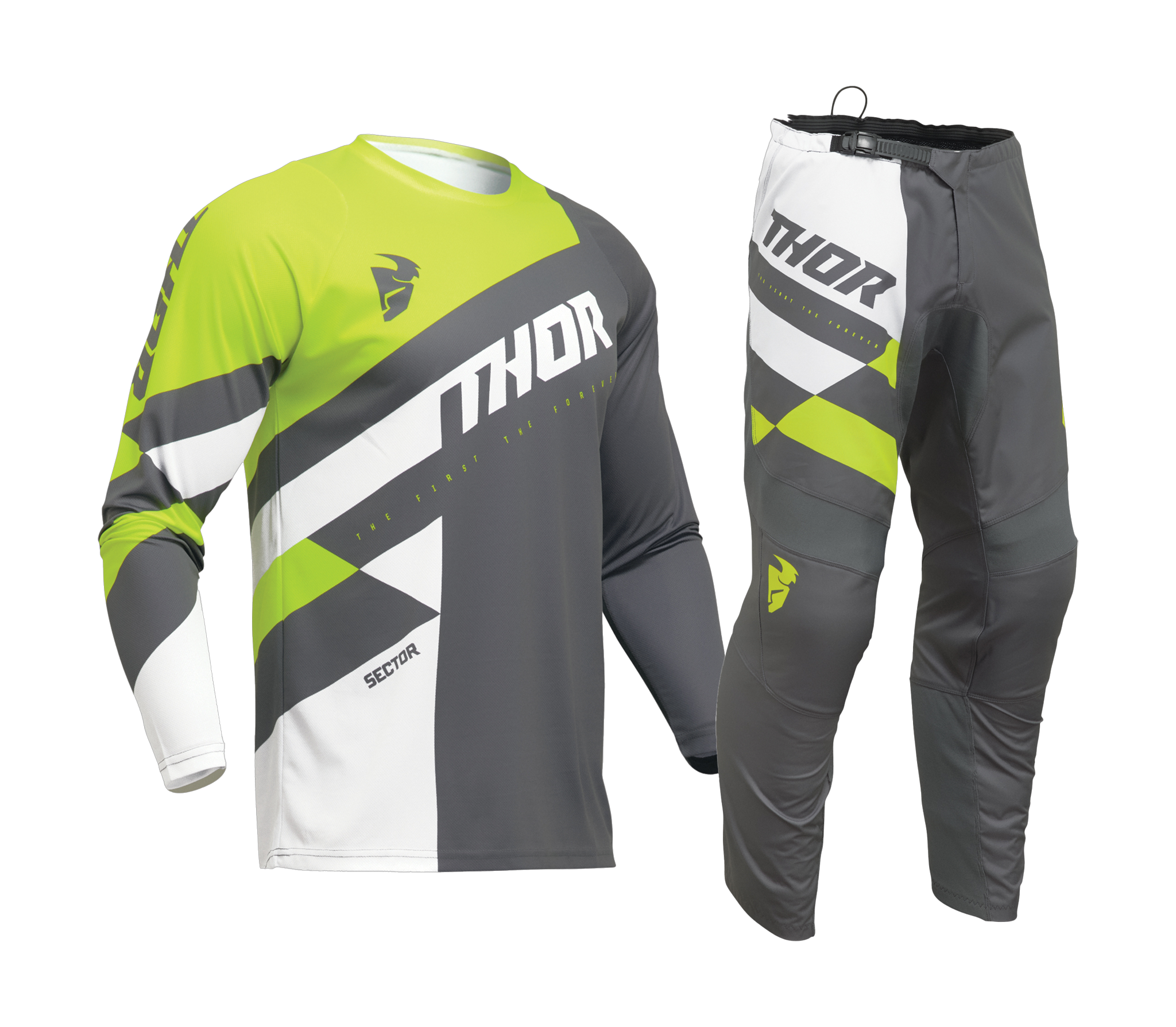Thor Crosskleding Sector Checker - Charcoal / Acid