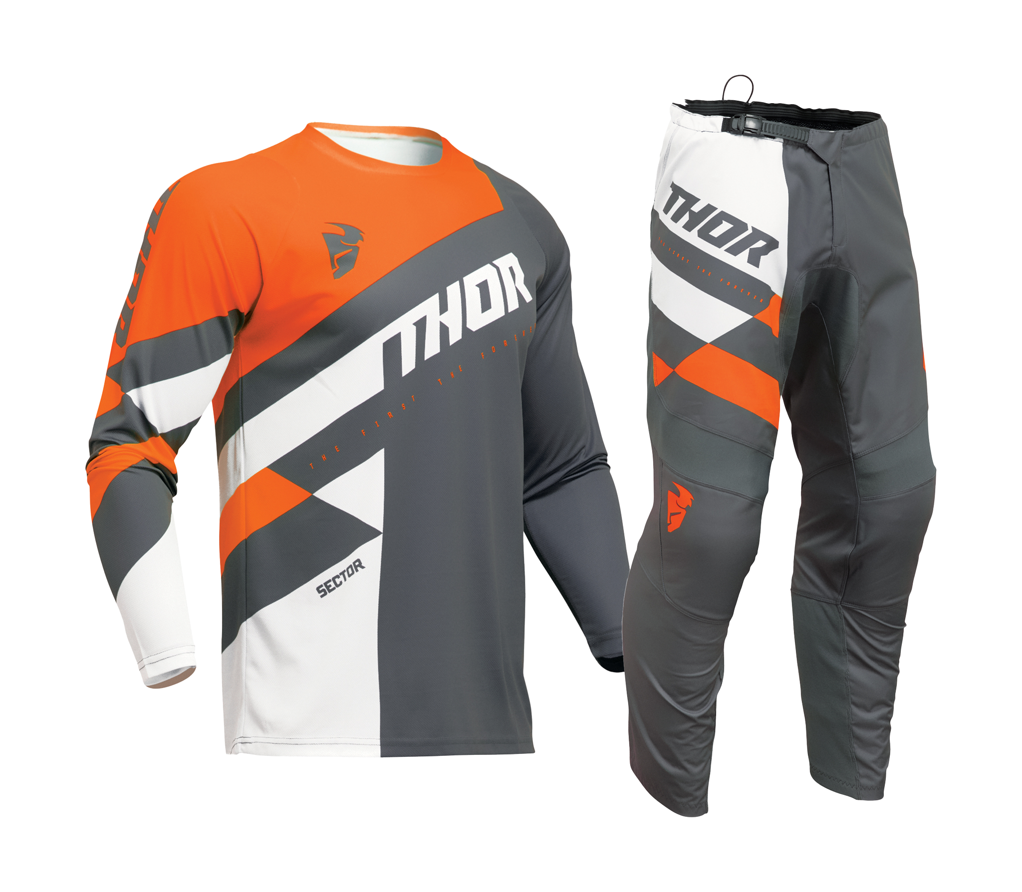 Thor Crosskleding Sector Checker - Charcoal / Oranje