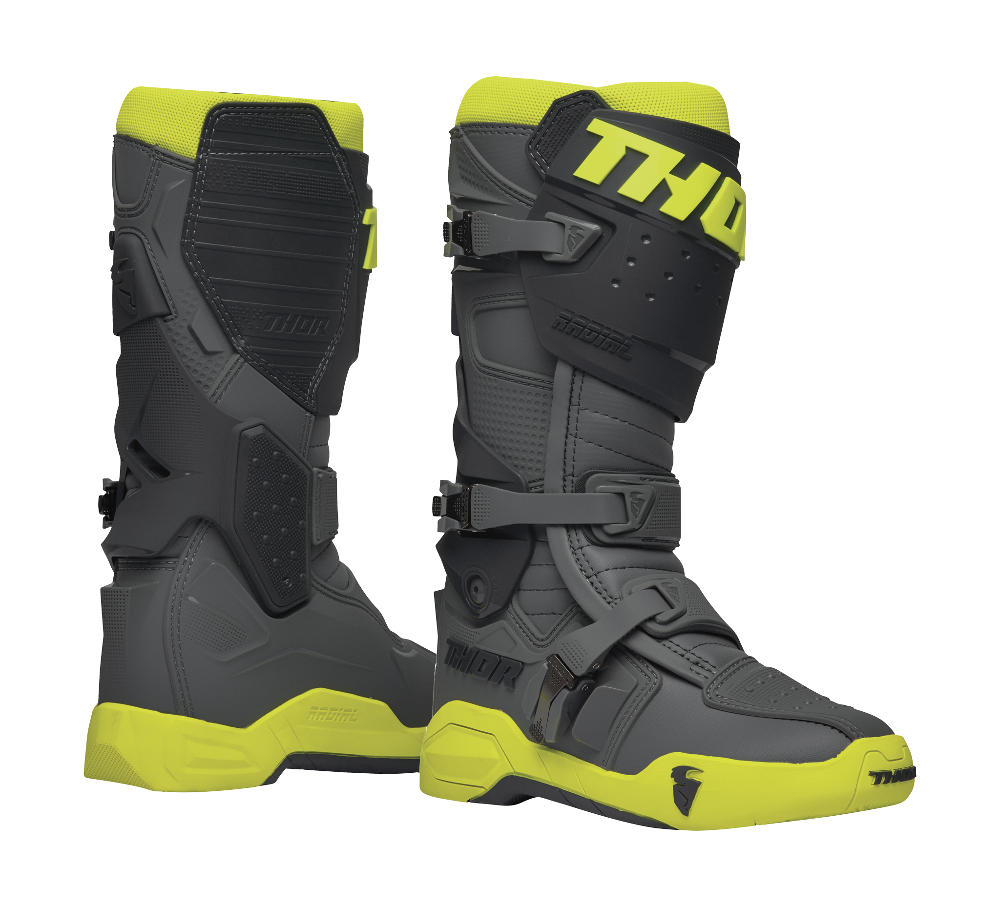 Thor Crosslaarzen Radial - Grijs / Fluo Geel