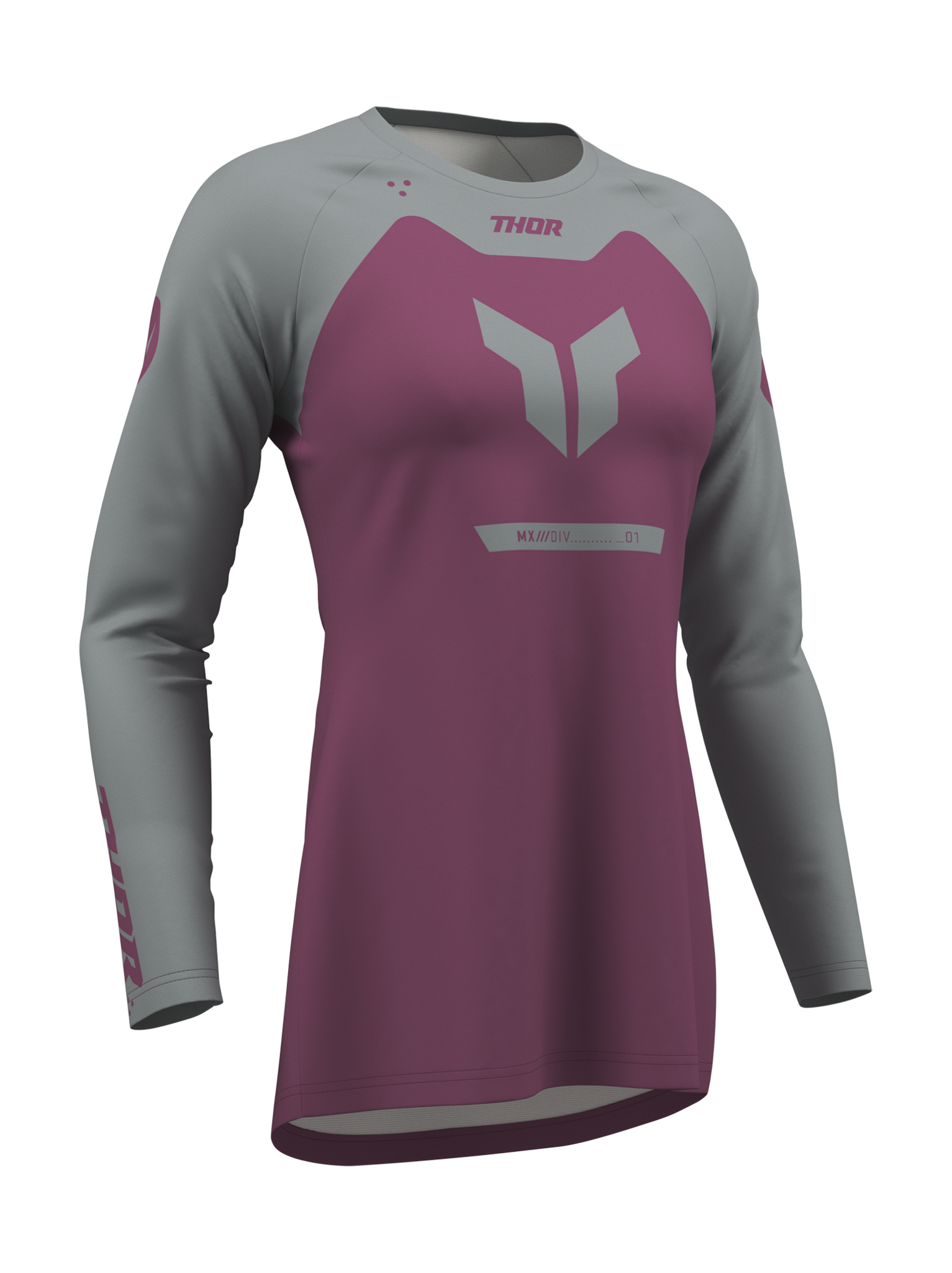 Thor Dames Cross Shirt 2026 Ridemode Menace - Paars / Grijs