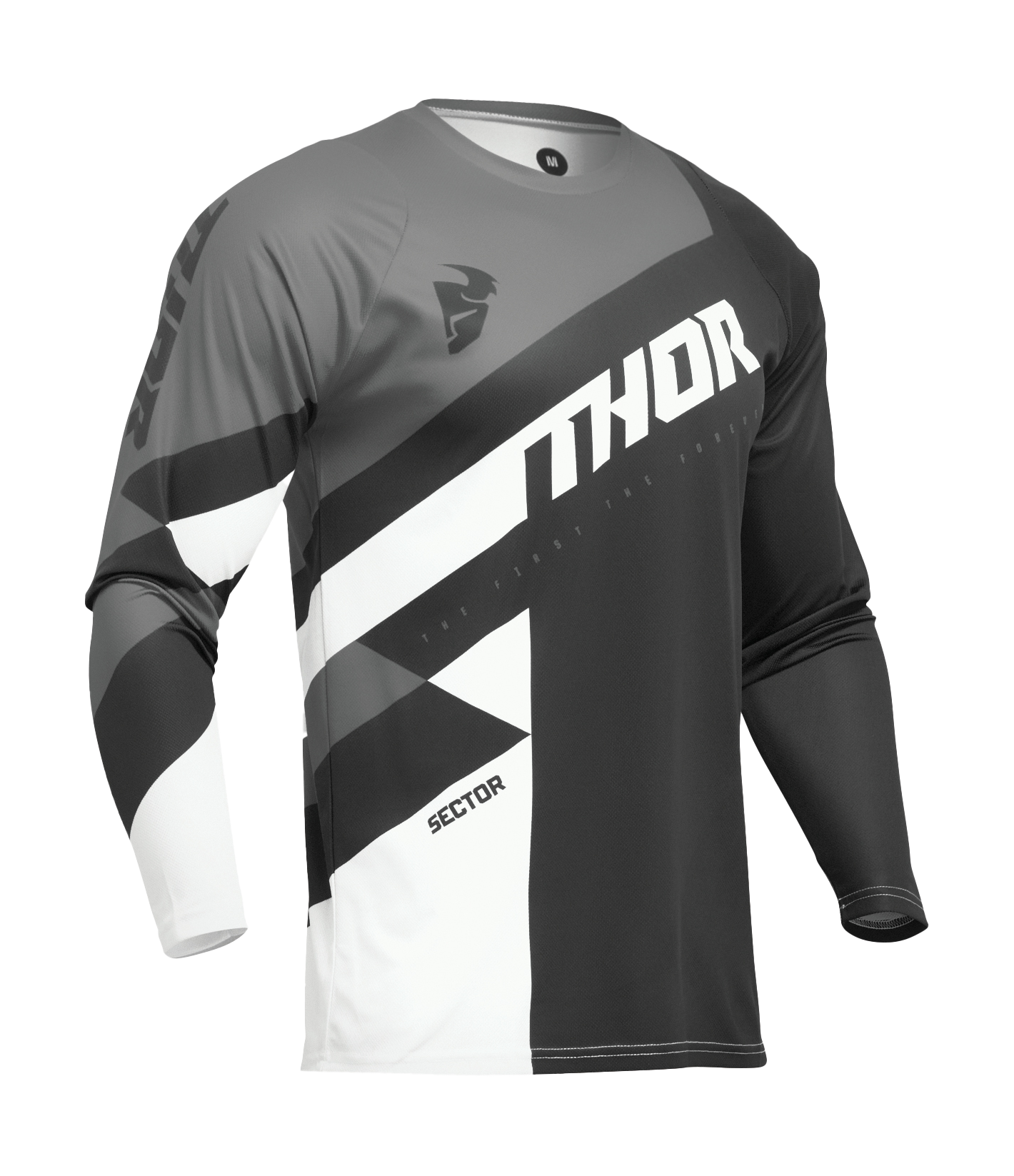 Thor Kinder Cross Shirt Sector Checker - Zwart / Grijs