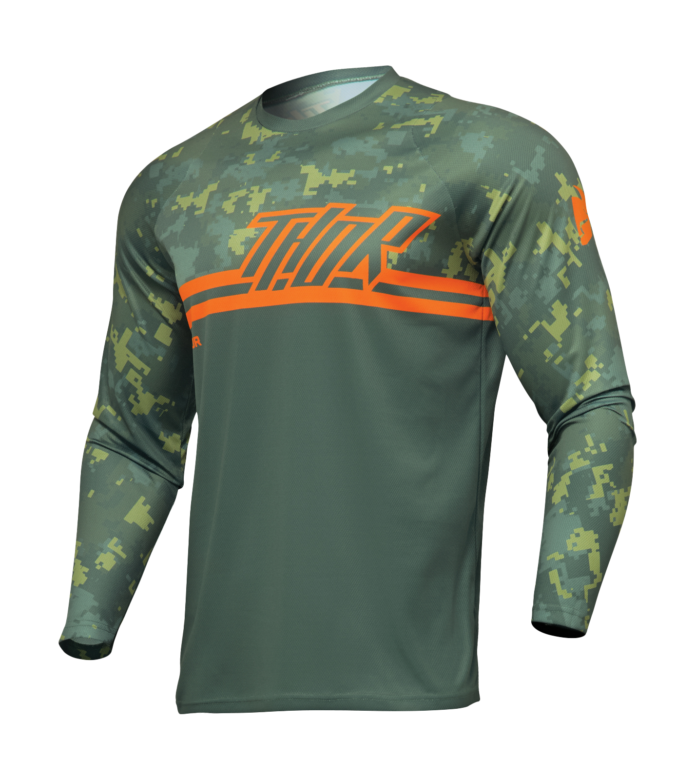 Thor Kinder Cross Shirt Sector Digi - Forest Groen / Camo