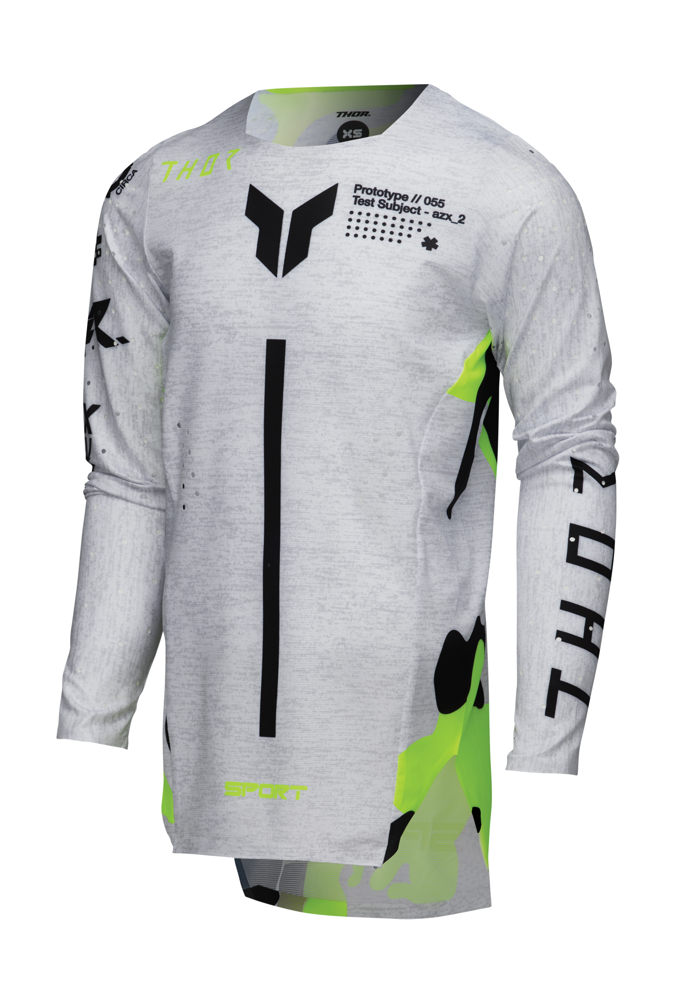Thor Kinder Cross Shirt Sportmode Riot - Wit / Acid