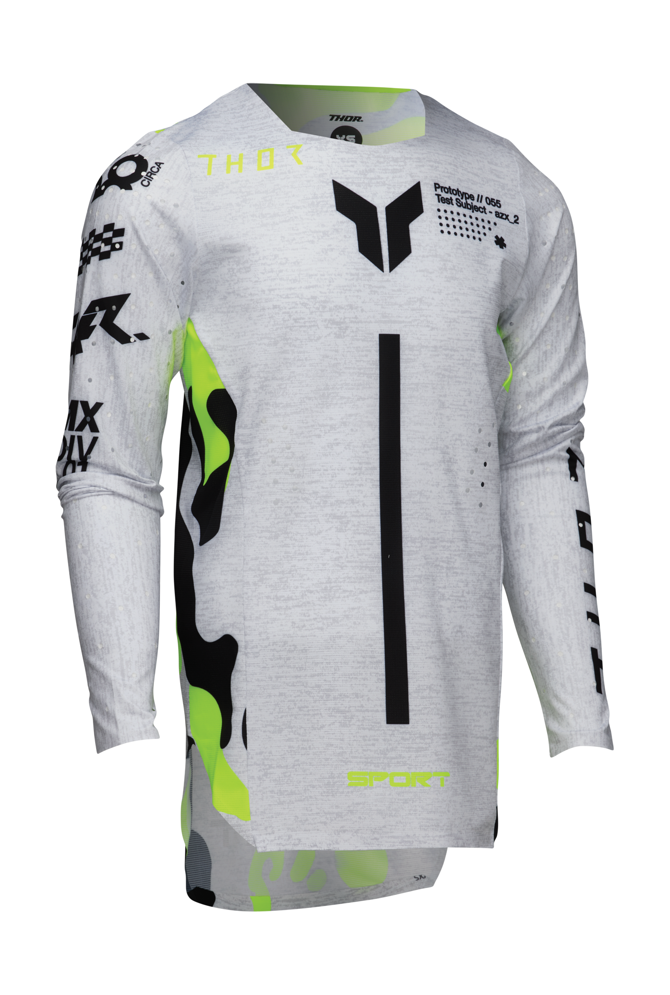 Thor Kinder Cross Shirt Sportmode Riot - Wit / Acid