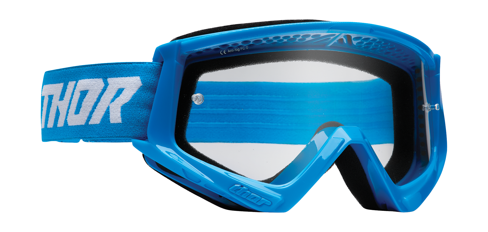 Thor Kinder Crossbril Combat Racer - Blauw / Wit - Clear Lens