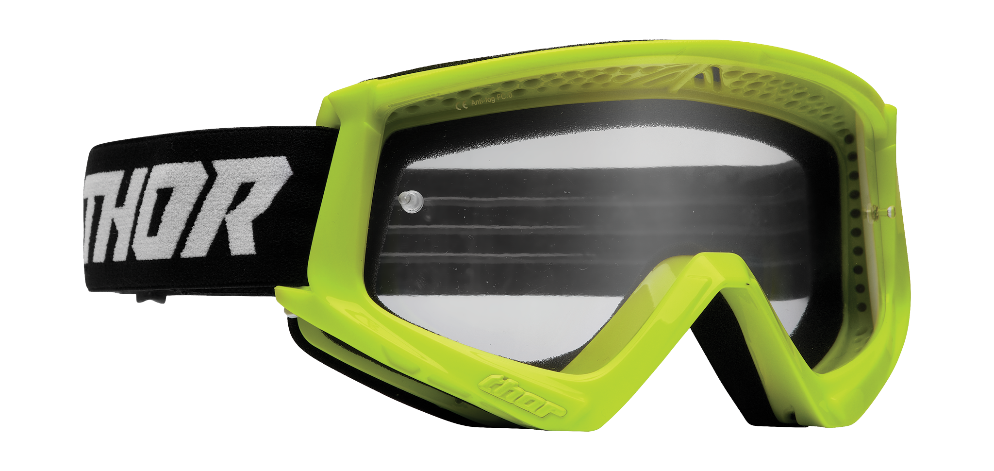 Thor Kinder Crossbril Combat Racer - Fluo Acid / Zwart - Clear Lens