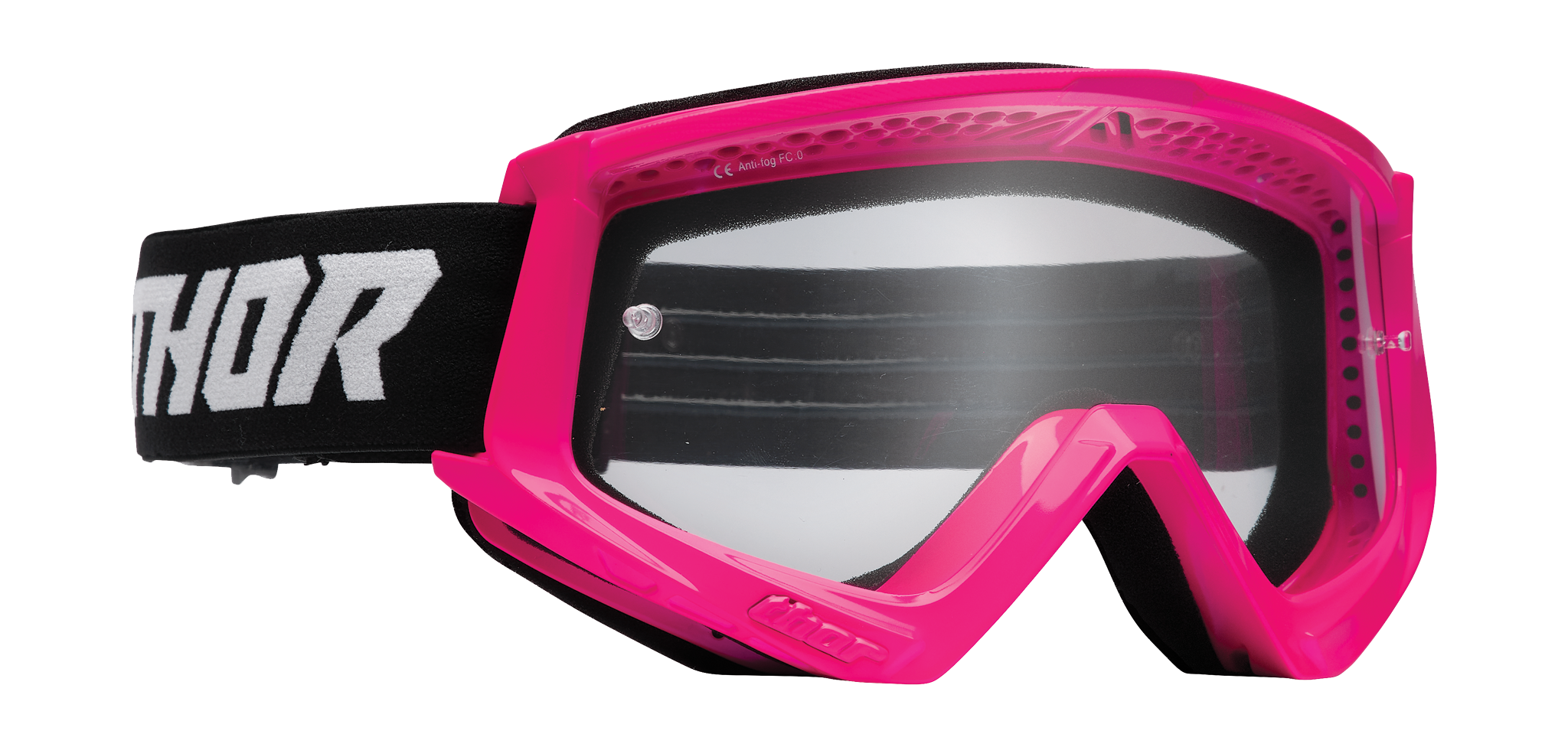 Thor Kinder Crossbril Combat Racer - Fluo Roze / Zwart - Clear Lens