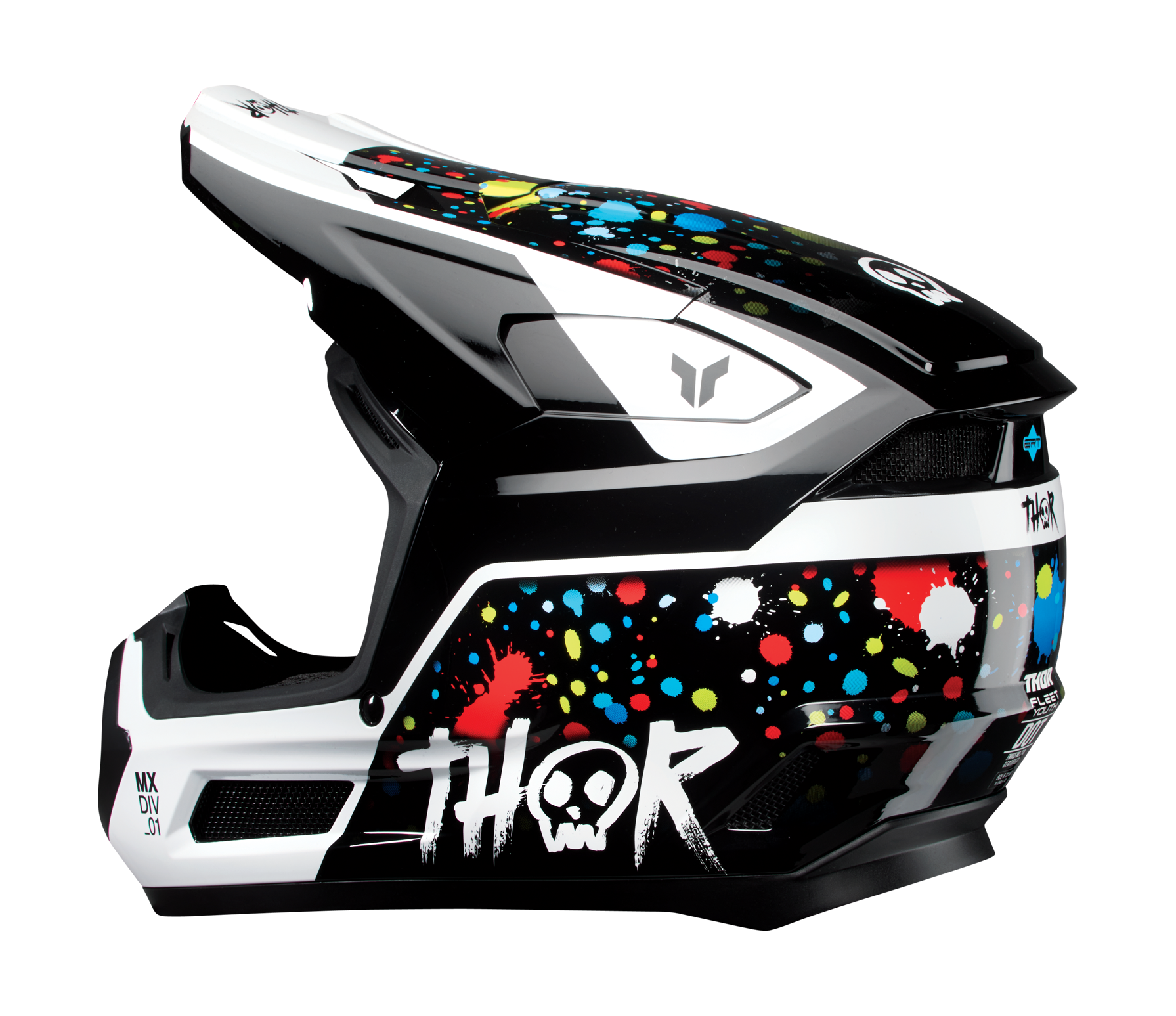 Thor Kinder Crosshelm Fleet Splat - Zwart