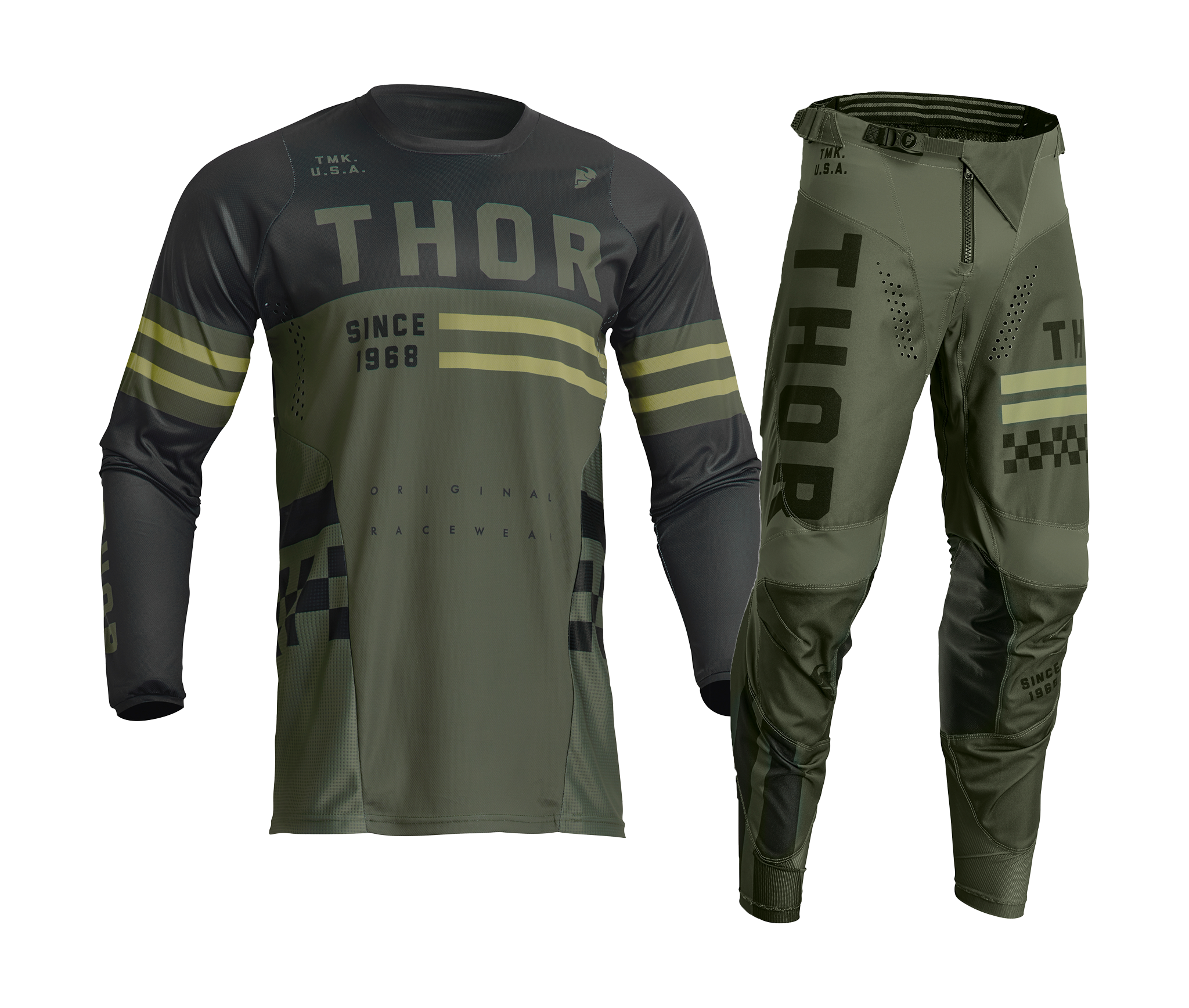 Thor Kinder Crosskleding Pulse Combat - Army / Zwart